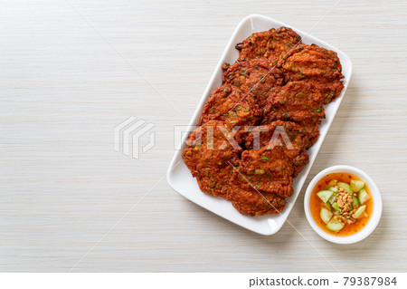 fried fish paste balls or deep fried fish cake 79387984