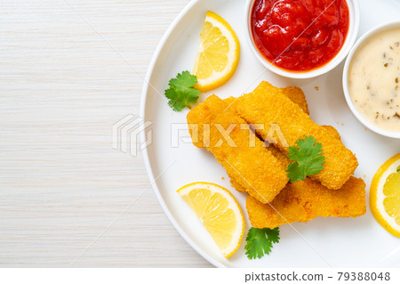 fried fish finger stick or french fries fish 79388048
