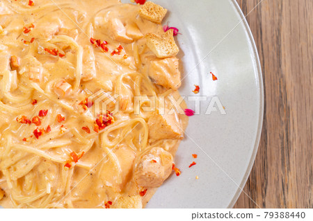 spaghetti salmon cream sauce spaghetti salmon cream sauce 79388440