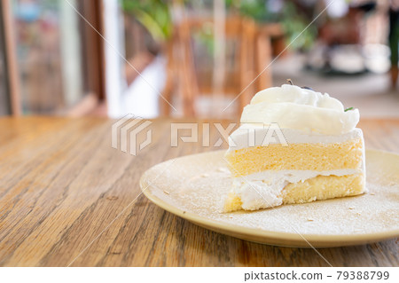 coconut cake on plate 79388799