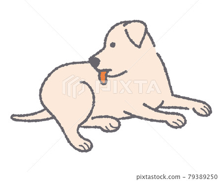 Illustration of a dog licking a body - Stock Illustration [79389250 ...