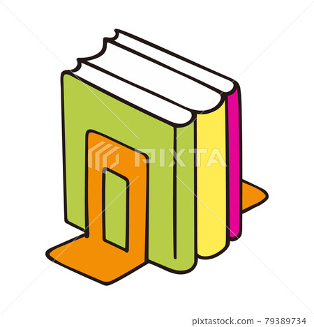 Illustration of a book standing vertically on a desk Illustration of a book standing vertically on a desk 79389734