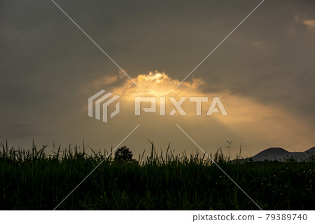 Sunset and light shine 79389740