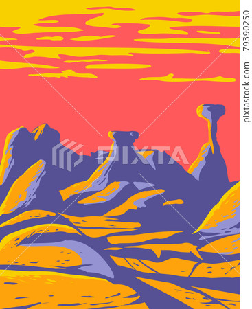 Toadstools at the Grand Staircase-Escalante National Monument Located in Southern Utah United States WPA Poster Art Toadstools at the Grand Staircase-Escalante National Monument Located in Southern Utah United States WPA Poster Art 79390250