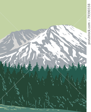 Mt. Saint Helens in Mount St. Helens National Volcanic Monument Located in Gifford Pinchot National Forest Washington State United States WPA Poster Art Mt. Saint Helens in Mount St. Helens National Volcanic Monument Located in Gifford Pinchot National Forest Washington State United States WPA Poster Art 79390338