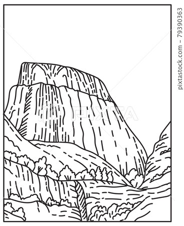 The Golden Throne Within Capitol Reef National Park Located in Wayne County; Utah United States Mono Line or Monoline Black and White Line Art The Golden Throne Within Capitol Reef National Park Located in Wayne County; Utah United States Mono Line or Monoline Black and White Line Art 79390363