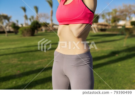 Abdominal gymnastics, vacuum yoga, outdoor breathing exercises Abdominal gymnastics, vacuum yoga, outdoor breathing exercises 79390499