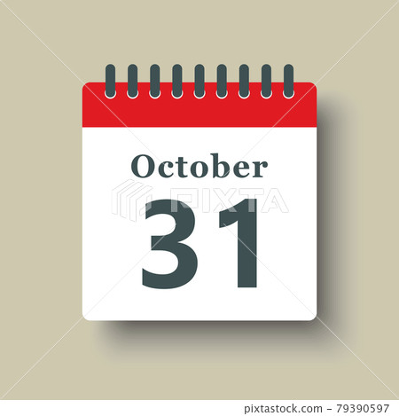 Icon day date 31 October, template calendar page Icon day date 31 October, template calendar page 79390597