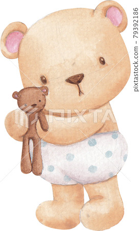 Cute bear character watercolor Cute bear character watercolor 79392186