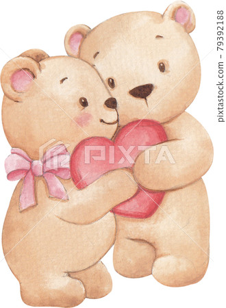Cute bear character watercolor Cute bear character watercolor 79392188