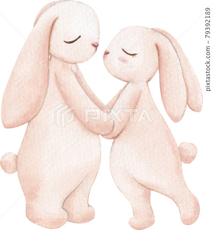 Cute rabbit character watercolor Cute rabbit character watercolor 79392189