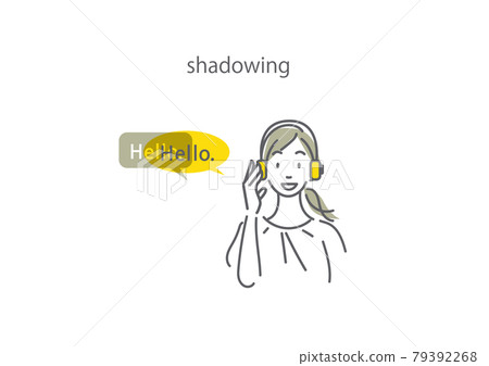 Shadowing: Simple and stylish line drawing illustration material for women learning English Shadowing: Simple and stylish line drawing illustration material for women learning English 79392268
