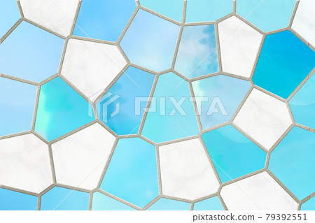 綠松石馬賽克瓷磚般的背景 79392551