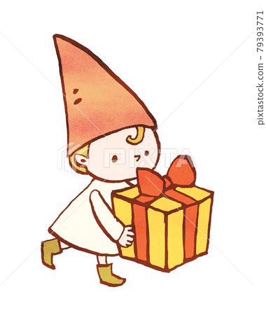 小矮人拿著禮物的插圖 小矮人拿著禮物的插圖 79393771