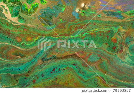 Green marble abstract acrylic background. Marbling artwork texture. Agate ripple pattern. Gold powder. Green marble abstract acrylic background. Marbling artwork texture. Agate ripple pattern. Gold powder. 79393897