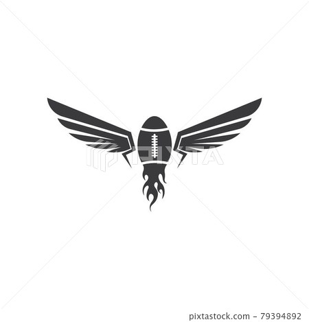 rugby ball with wings icon vector illustration design rugby ball with wings icon vector illustration design 79394892