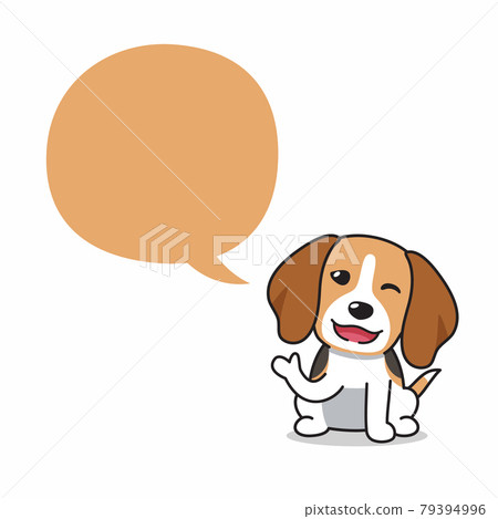 Cartoon character beagle dog with speech bubble - Stock Illustration  [79394996] - PIXTA