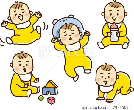 Various baby poses Various baby poses 79395031