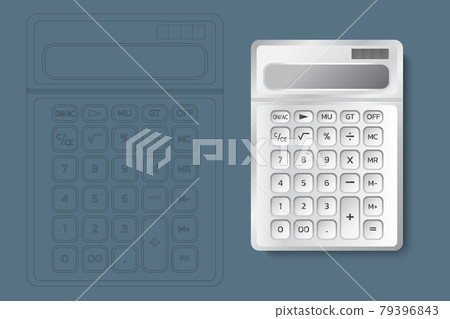 Electronic calculator with shadow in flat style. vector illustration. 79396843