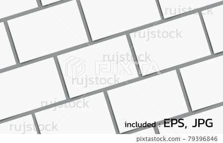 Top view from multiple business card templates. Add a shadow and place it on a gray background. 79396846