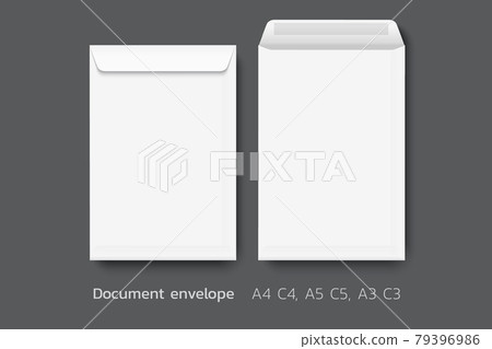 Paper envelope mockup vector isolates on the background. A4 C4, A5 C5, A3 C3 template, Vector template for business and branding identity. 79396986