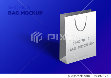 Shopping bag mockups 3d. blank white. Vector illustration 79397173