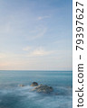 Waves and rocks shore long exposure 79397627