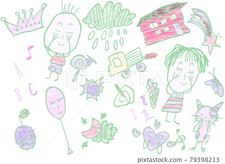 兒童塗鴉可愛各種套裝 79398213