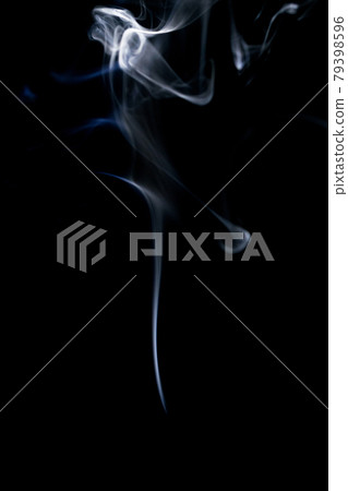Vapor line. White smoke, Blur abstract fog or steam mist cloud isolated on black background. For warm hot food, boil water smoke concepts. Vapor line. White smoke, Blur abstract fog or steam mist cloud isolated on black background. For warm hot food, boil water smoke concepts. 79398596