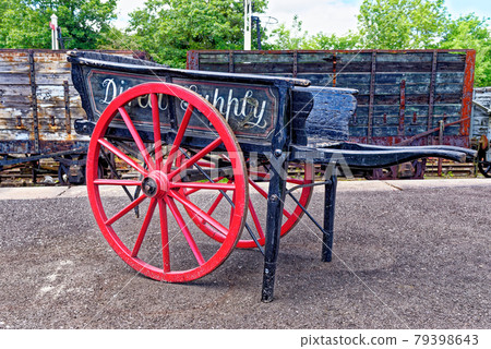 Old luggage cart at Rowlew Train Station - Beamish Village Old luggage cart at Rowlew Train Station - Beamish Village 79398643