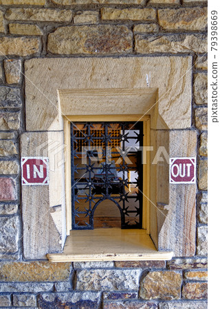 Railroad rail train station booth Railroad rail train station booth 79398669