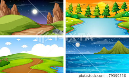 Four different scene of nature park and forest Four different scene of nature park and forest 79399338