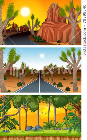 Set of different nature horizontal scenes Set of different nature horizontal scenes 79399340