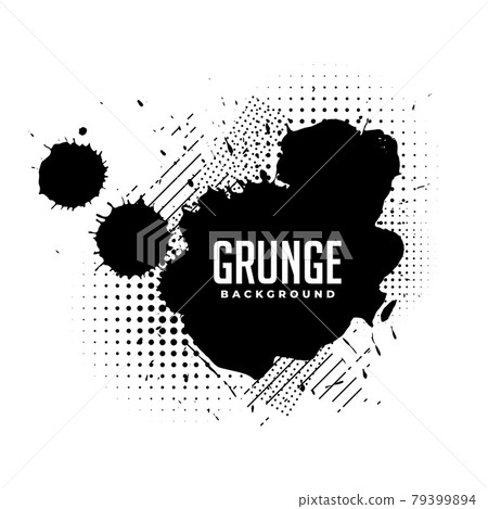 ink splatter grunge texture with halftone effect 79399894