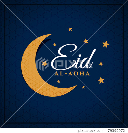 flat style eid al adha card with moon and stars flat style eid al adha card with moon and stars 79399972