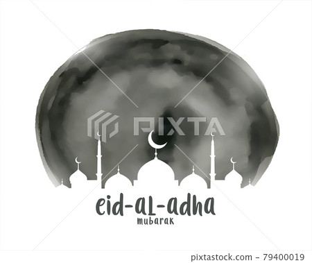 eid al adha islamic watercolor background 79400019