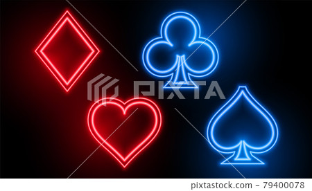 casino card suit symbols in neon colors 79400078
