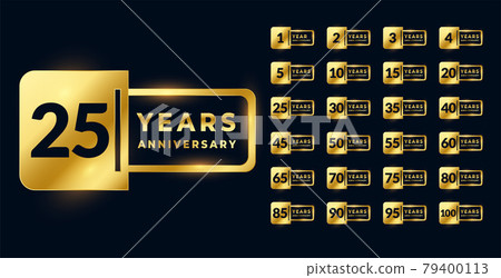 anniversary golden badge labels big set 79400113