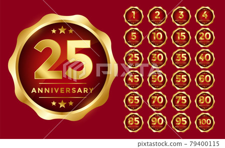 anniversary emblem set in golden color anniversary emblem set in golden color 79400115