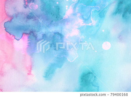 淺藍色水彩藝術模糊背景 79400168