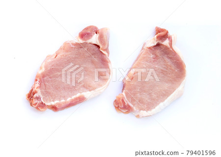 Fresh pork on white background. Fresh pork on white background. 79401596
