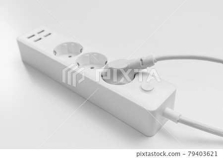 a versatile modern white extension cord with sockets and usb ports a versatile modern white extension cord with sockets and usb ports 79403621