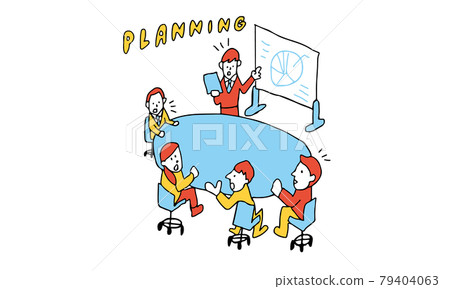 團隊在討論時計劃的會議狀態 79404063