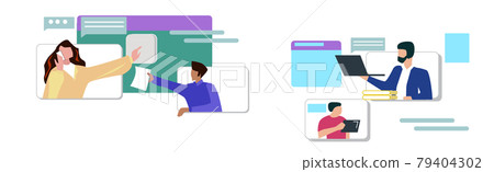 Remote work at home, new trend - Vector 79404302