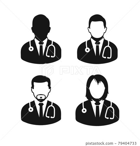 Doctor Icon Set. Flat style vector EPS. Doctor Icon Set. Flat style vector EPS. 79404733