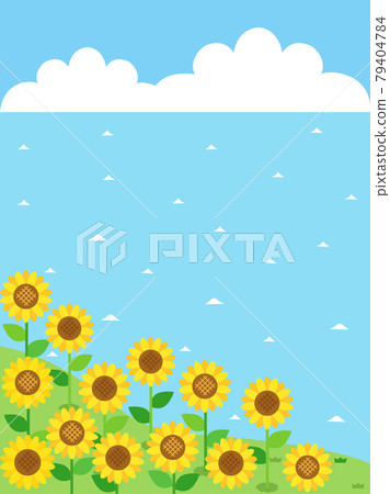 想像向日葵和大海的夏天的插圖豎版 想像向日葵和大海的夏天的插圖豎版 79404784