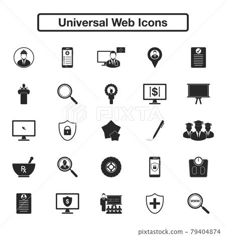 Universal Web Icon Set. Flat style vector EPS. - Stock Illustration ...