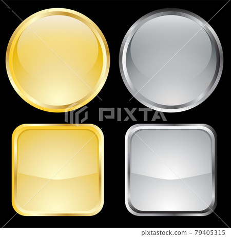 Empty gold and metallic buttons - vector Empty gold and metallic buttons - vector 79405315
