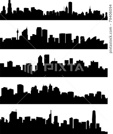 City skylines collection - vector City skylines collection - vector 79406094