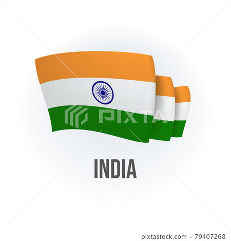 India vector flag. Bended flag of India, realistic vector illustration India vector flag. Bended flag of India, realistic vector illustration 79407268